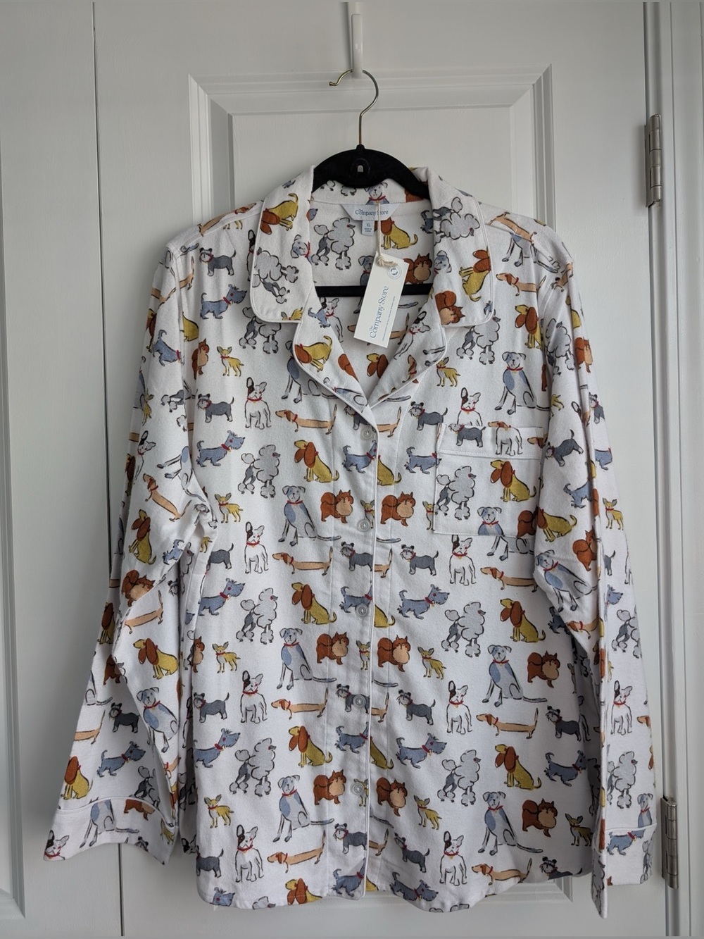 The Company Store Women’s Flannel Dog Pajama TOP NWT Size XL